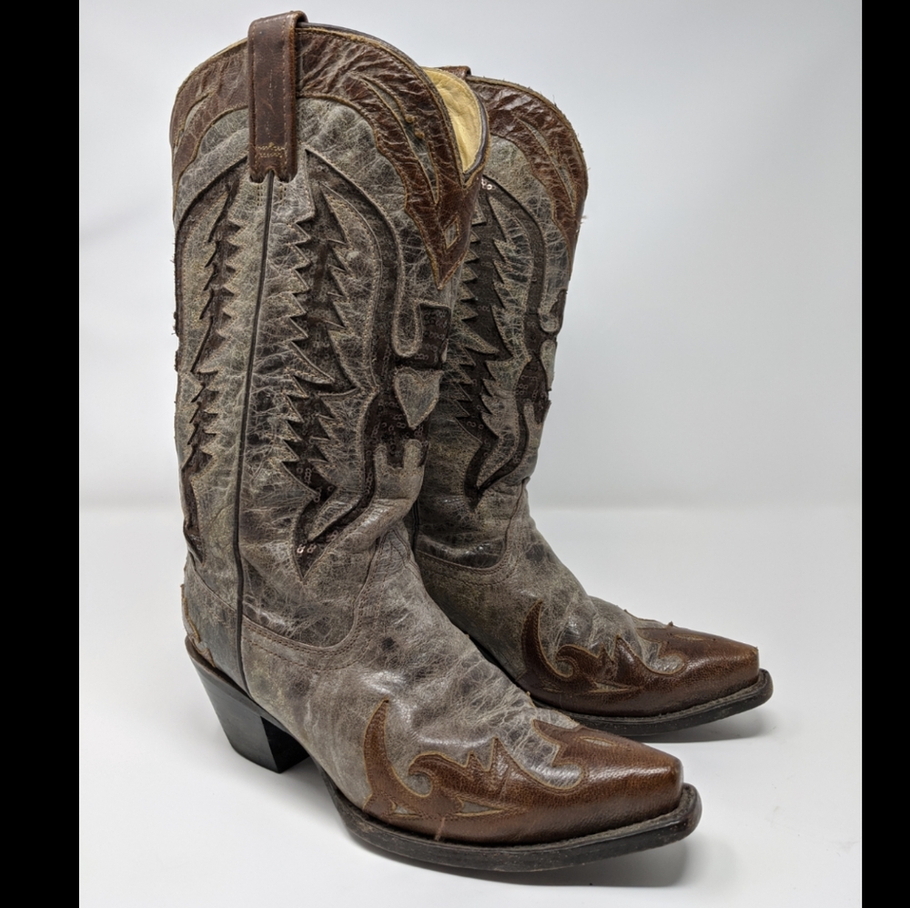 Vintage Brown Corral Cowboy Boots
